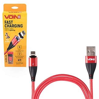 Кабель USB Lightning 3А VL-6102L 2м червоний VOIN