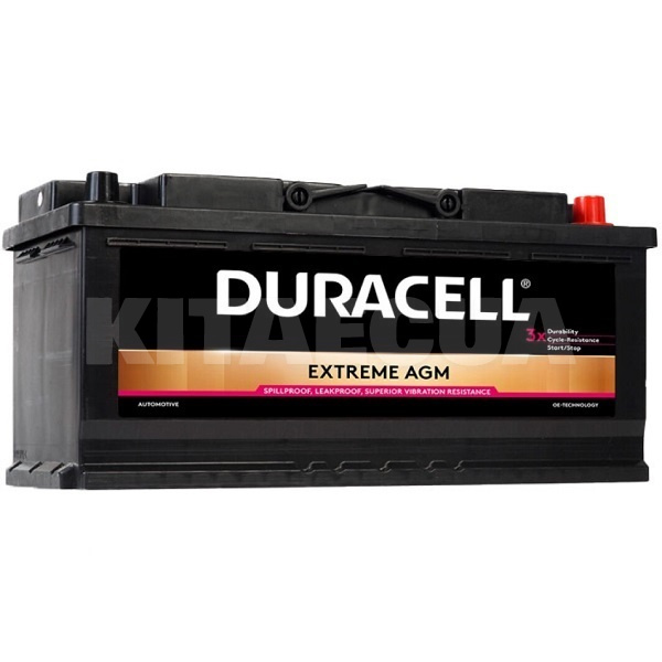 Аккумулятор автомобильный Extreme AGM 105Ач 950А "+" справа DURACELL (DE105AGMREF)