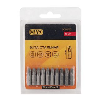 Бита PH2x25 мм 10 шт. СИЛА