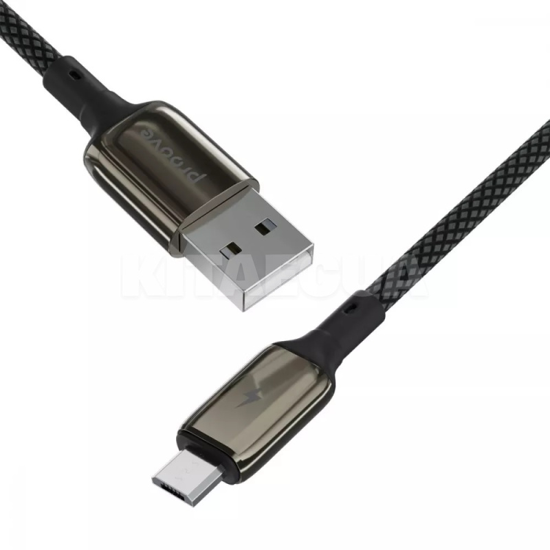 Кабель USB Micro USB 2.4A 1м Dense Metal чорний PROOVE (504970001) - 4