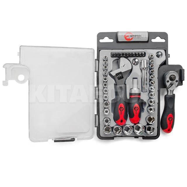Набор инструментов 3/8" & 1/4" 43 предмета Cr-V Intertool (ET-6003)