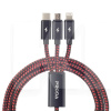 Кабель 3в1 USB - microUSB/Lightning/Type-C 2A PD-B65th 1.2м червоний Proda (PD-B65th-RD)