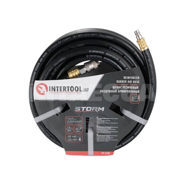 Шланг воздушный 15м 10х17мм 20 бар резиновый STORM Intertool (PT-1739)