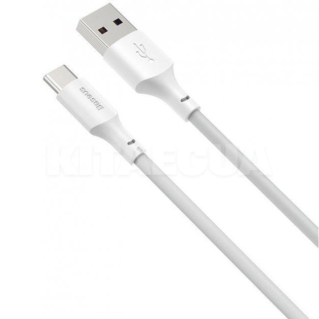 Кабель USB Type-C 5А Simple Wisdom Data Cable Kit (2шт) 1.5м білий BASEUS (TZCATZJ-02) - 2