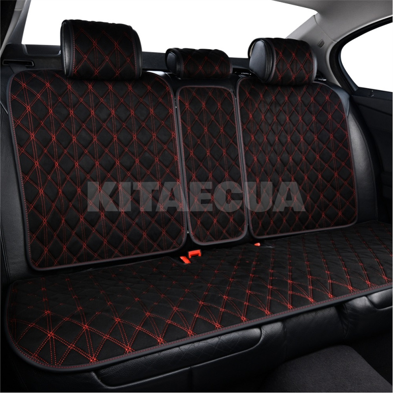 Накидки на сиденья черно-красные с подголовником Nitro CARLIFE (SC40114) - 3