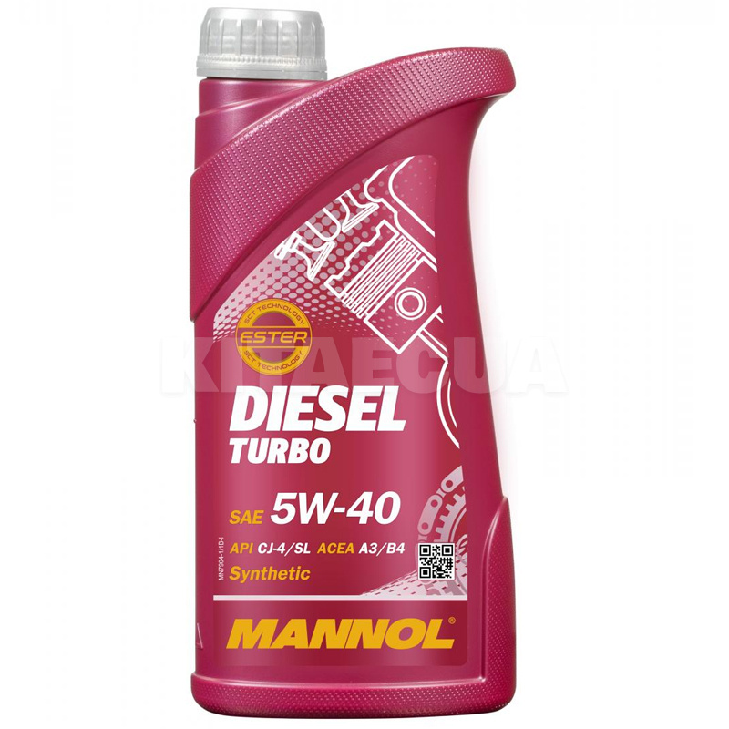 Масло моторное синтетическое 1л 5W-40 Diesel Turbo Mannol (MN7904-1)
