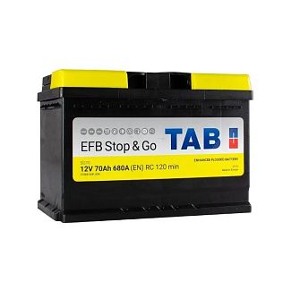 Аккумулятор автомобильный 70Ач 680А "+" справа TAB