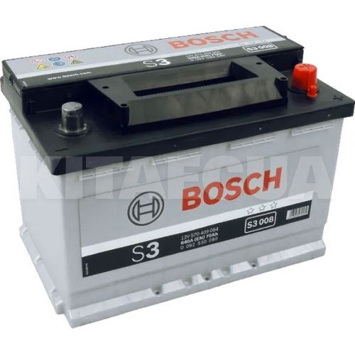 Аккумулятор автомобильный 70Ач 640А "+" справа Bosch (0092S30080)