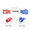 Переходник для зарядки электромобилей Red CEE 32A 3-фазный - Blue CEE 32A 1-фазный JIGU (P-CEERB)