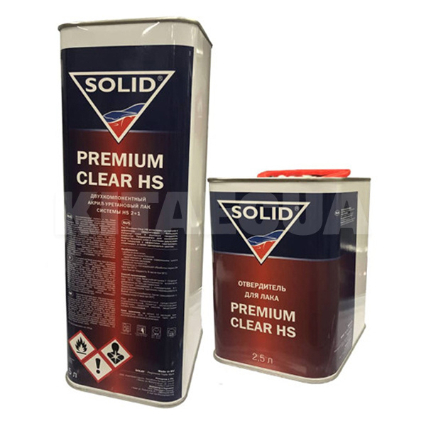 Лак HS глянцевый 5л двухкомпонентный бесцветный + отвердитель 2.5л SOLID (00000264091-SOLID)