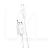 Кабель USB microUSB 2.4A X1 1м білий HOCO (6957531032038)