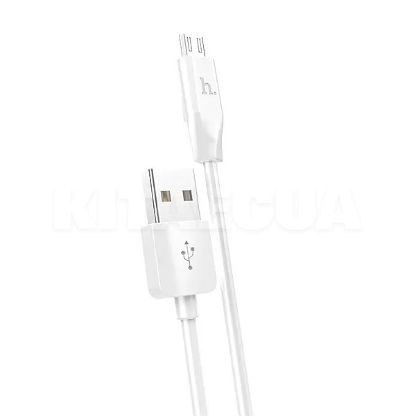 Кабель USB microUSB 2.4A X1 1м білий HOCO (6957531032038)