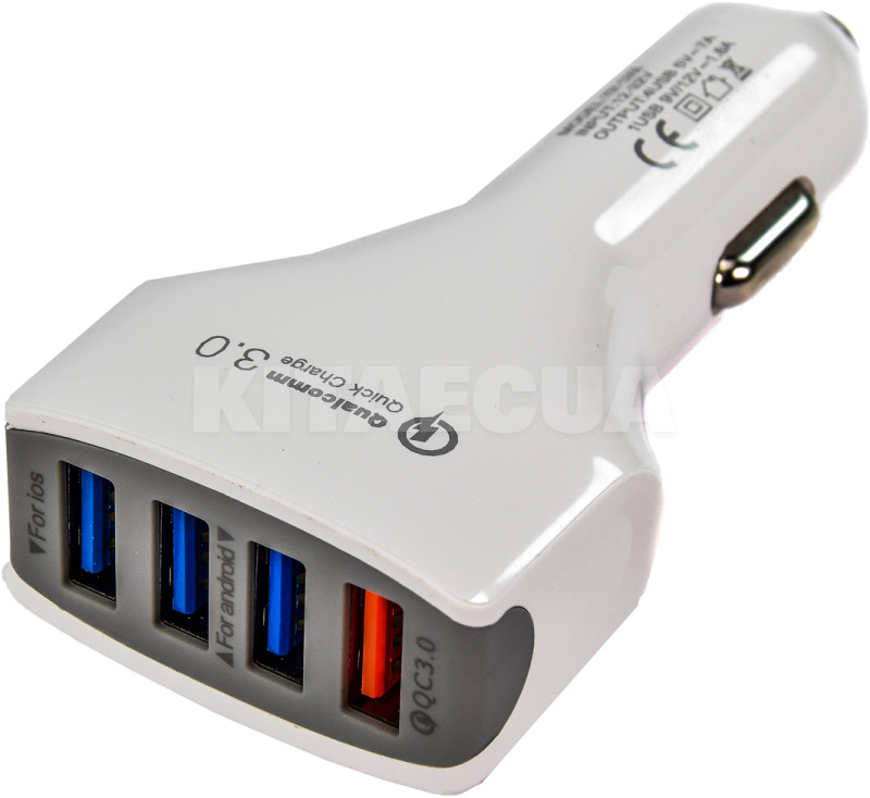 Автомобільний зарядний пристрій 2 USB Qualcom 3.0 7a White CQC-400 XoKo (CQC-400-WH-XoKo)