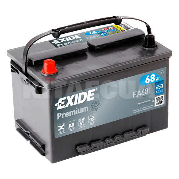 Автомобільний акумулятор Premium 68Ач 650А "+" ліворуч EXIDE (EA681)