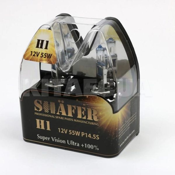 Галогенные лампы H1 55W 12V Super Vision Ultra +100% комплект SHAFER (SL3001) - 2