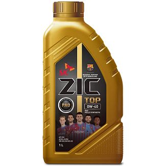 Масло моторное синтетическое 1л 0W-40 TOP ZIC