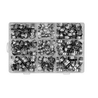 Набор хомутов с ушком и резиновой прокладкой D 5.8-21 мм 170 штук YATO