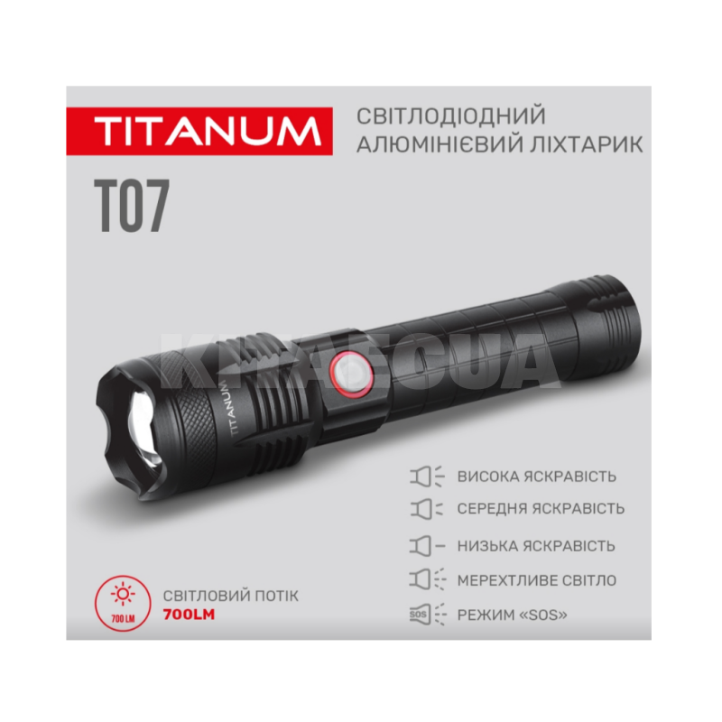 Портативный светодиодный фонарик TITANUM (TLF-T07) - 2