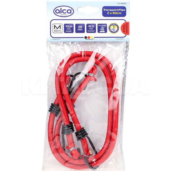 Ремень стяжной с крюками Transport Flex эластичный 0.6м комплект 2шт ALCA (882060) - 2