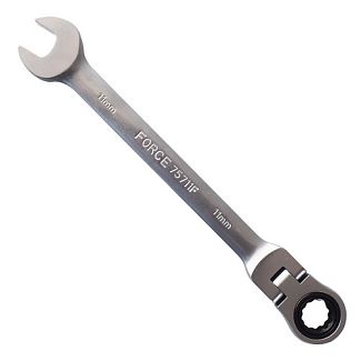 Ключ рожково-накидний 11 мм х 173 мм з тріскачкою та шарніром FORCE