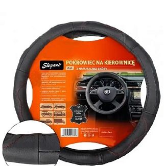 Чехол на руль L (39-40см) черный натуральная кожа ELEGANT