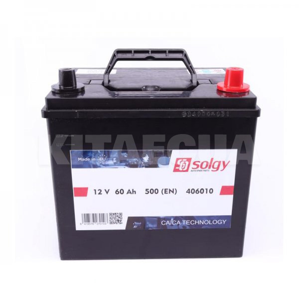Аккумулятор автомобильный 60Ач 500А "+" справа Solgy (406010)