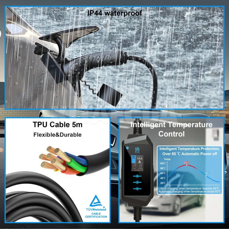 Зарядка для електромобіля 11 кВт 16А 3-фази Type 2 (європейське авто) Midway Pro Wi-Fi EVSOW на VOLKSWAGEN e-Golf (EW-11T2-MP) - 2