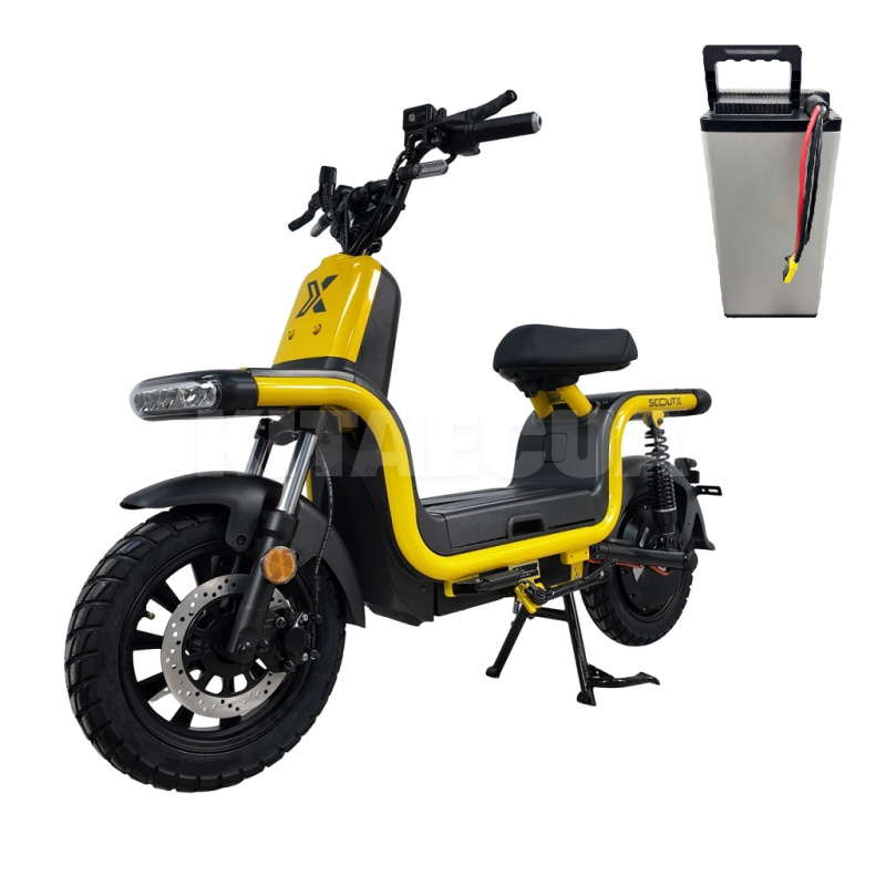 Электроскутер U1s 120 км 1200 Вт желтый + дополнительная батарея ScoutX (U1s yellow+battery)