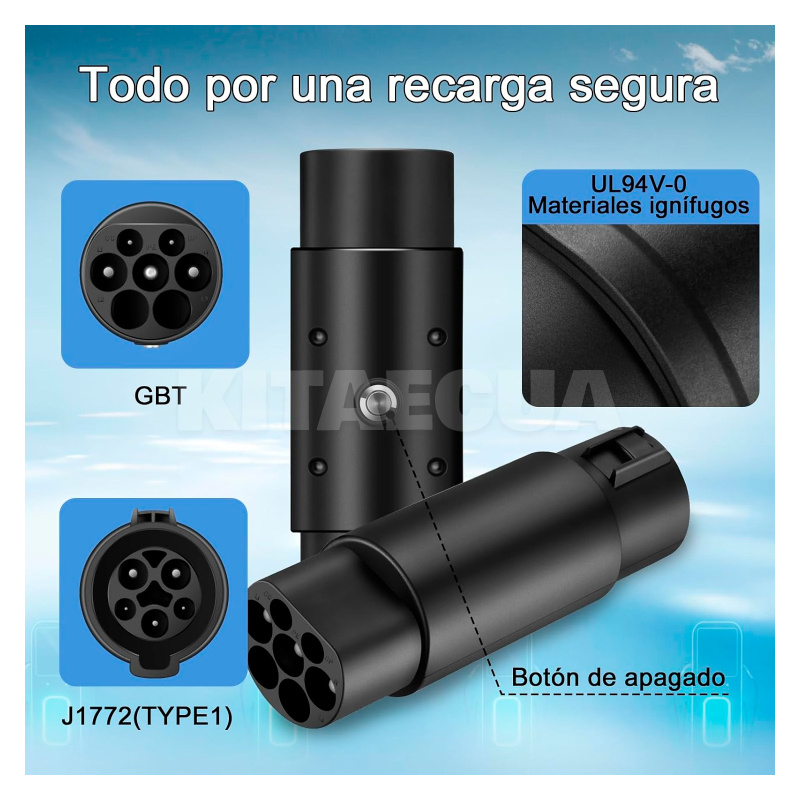 Переходник 7.4 кВт 32А 1-фаза Type 1 (станция) - GB/T AC (китайское авто) GUWIEYG (P-T1GBT) - 6
