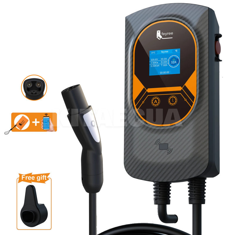 Зарядка Tesla 3 7.4 кВт 32А 1-фаза Type Tesla (американське авто) Taurus Wi-Fi FEYREE (FY7-32-1PH-TS-CS-TAU-PRO)