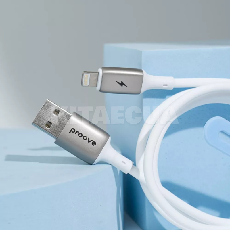 Кабель USB Micro USB 2.4A 1м Flex Metal білий PROOVE (505020003) - 4