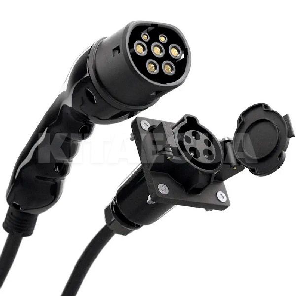 Перехідник для електромобіля 7.4 кВт 32А 1-фаза 0.5 м Type 1 (станція) - Type 2 (європейське авто) Octa Energy (K106)