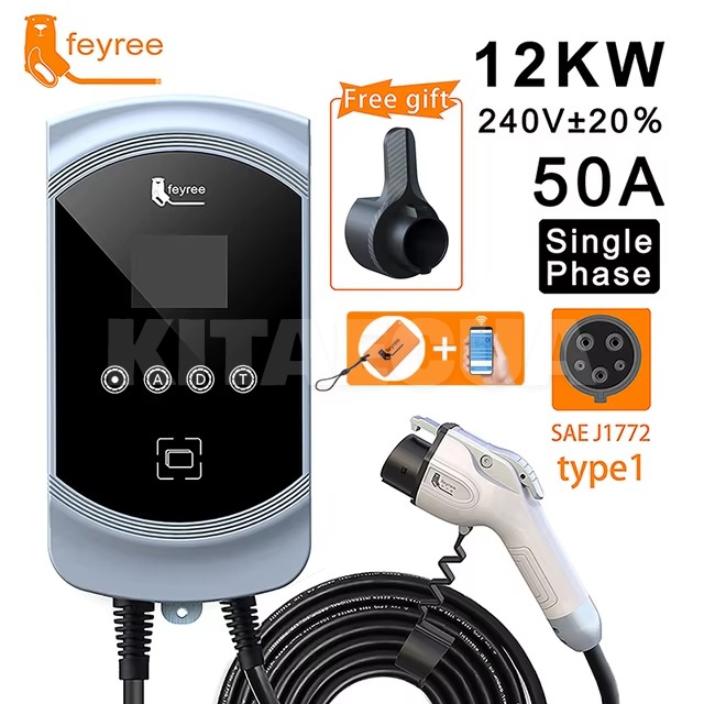 Зарядка для електромобіля Type 1 12 кВт 50А 1-фаза FEYREE (FY12-50-1P-T1-CS-PIS-PRO) - 2
