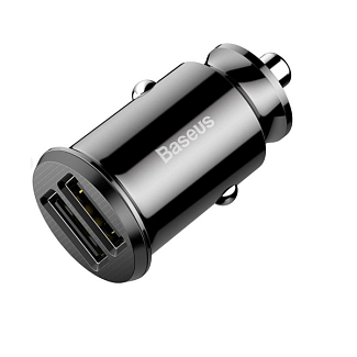 Автомобільний зарядний пристрій 12/24 3.1A Grain Car Charger чорний BASEUS