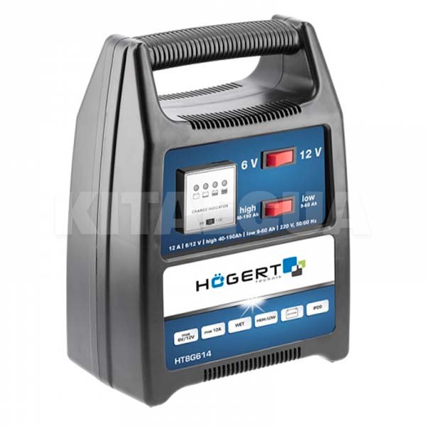 Зарядное устройство для аккумулятора 6В/12В 12А HOGERT (HT8G614)
