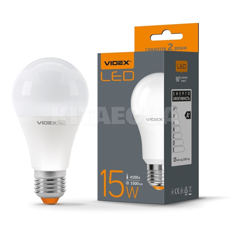 LED лампа 15W E27 4100K VIDEX (VL-A65e-15274)