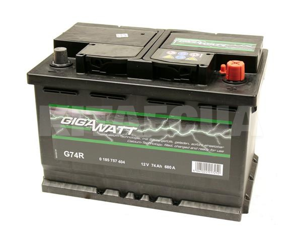 Акумулятор автомобільний 74Ач 680А "+" праворуч GIGAWATT (GW 0185757404) - 2