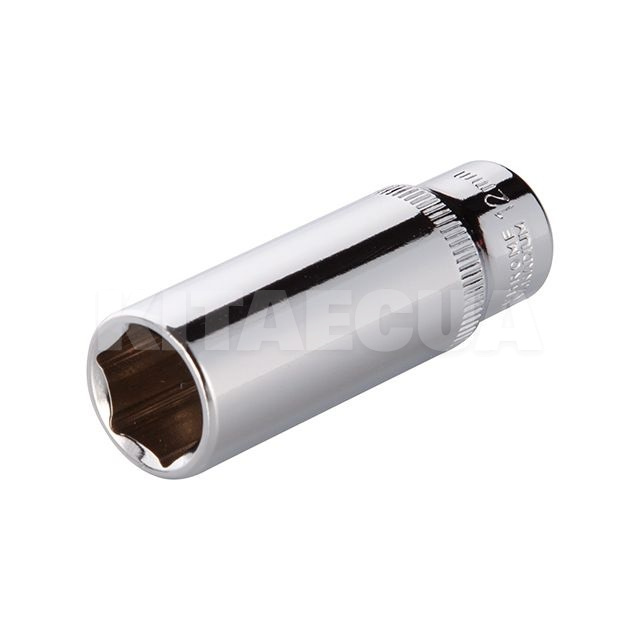 Головка торцева 6-гранна подовжена 12 мм 1/4" Cr-V Intertool (ET-0462)