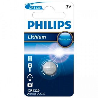 Батарейка дисковая CR 1220 3.0В литиевая Lithium Button Cell PHILIPS