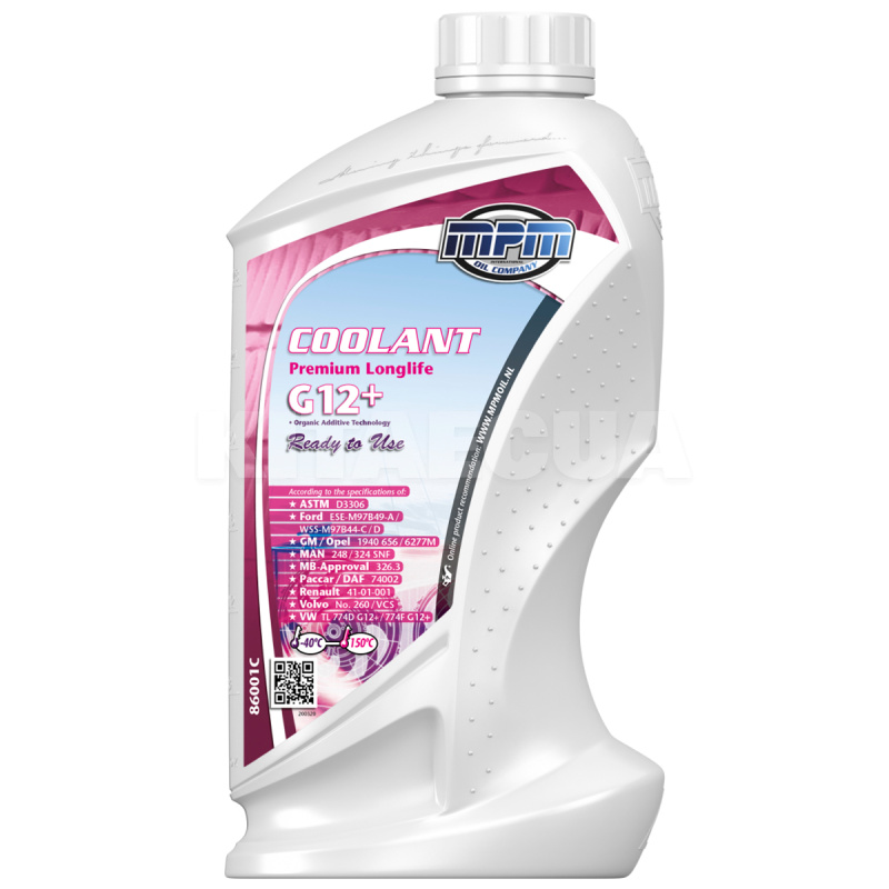 Антифриз червоний 1л G12+ -40°C Coolant Premium Longlife MPM (86001C)