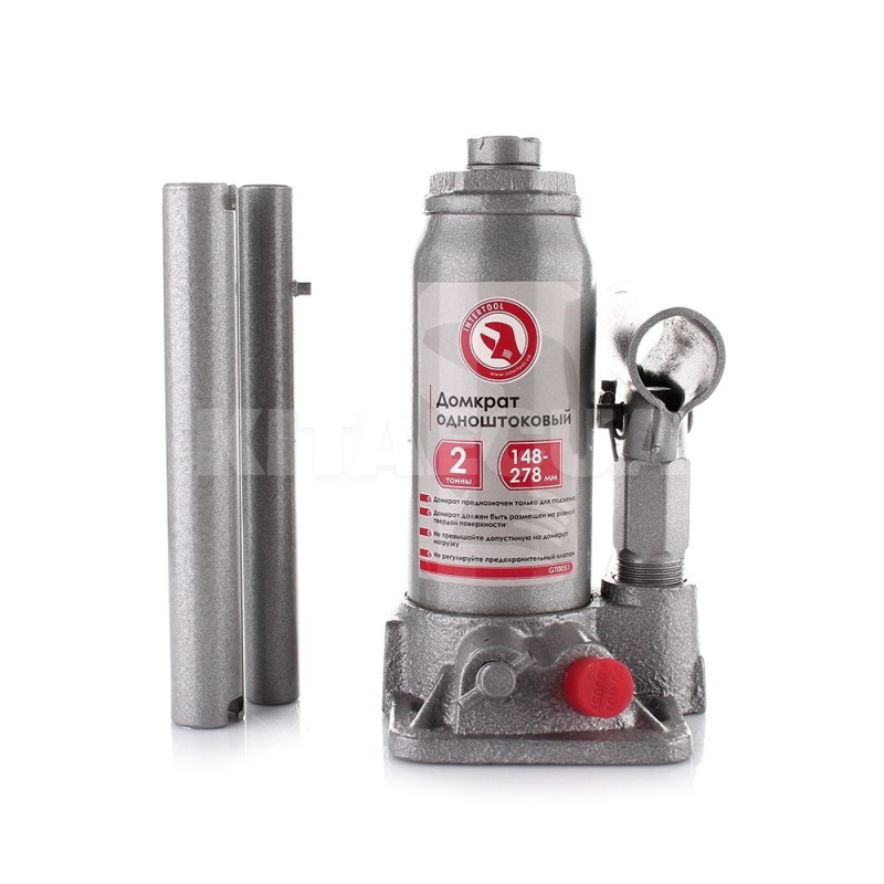 Домкрат гидравлический бутылочный до 2 т (158мм-308мм) в кейсе Intertool (GT0051)