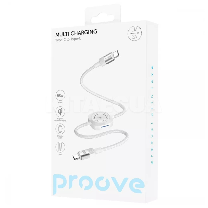Кабель Type-C Type-C 60W 1м Multi Charging белый PROOVE (613410003) - 2
