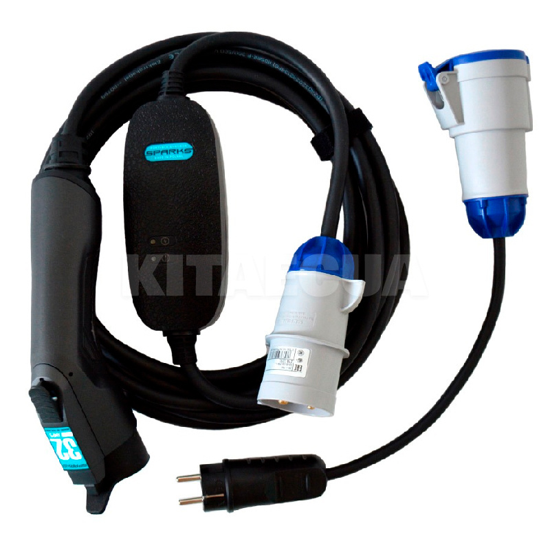 Зарядка для электромобиля 7.4 кВт 32А 1-фаза Type 1 (американское авто) Portable Charger SPARKS на HYUNDAI Kona Electric (PC32T1)