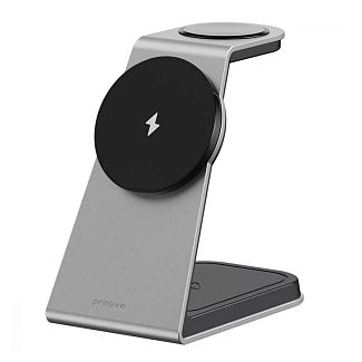 Беспроводное зарядное устройство 3in1 Type-C Omni Power gray PROOVE