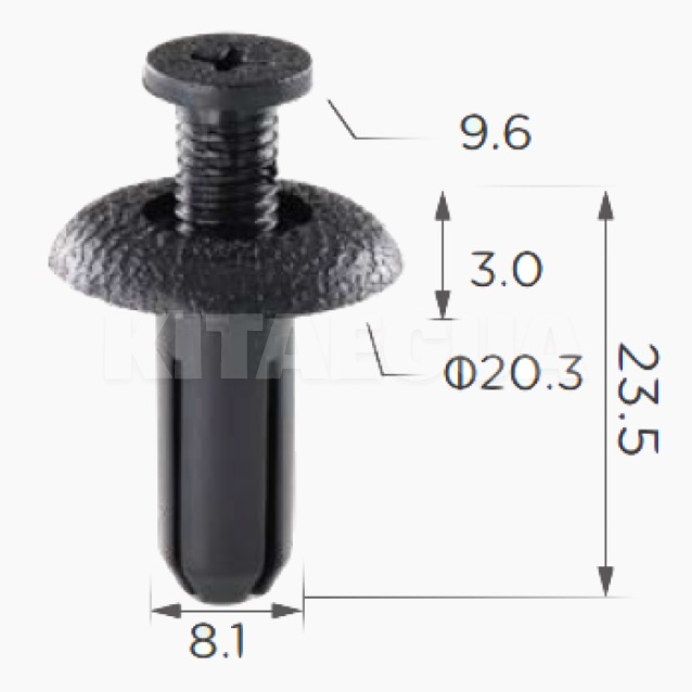 Клипса-закрутка на Acura, Mitsubishi, Eagle, Dodge, GM, Honda, Toyota, Acura (компл 10 шт) Clipss (0081) - 3
