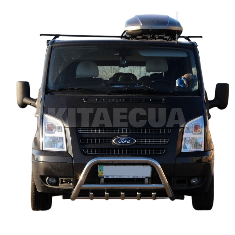 Кенгурятник WT003 Ford Transit 2006-2014 нержавеющая сталь CAN (dug10205) - 4
