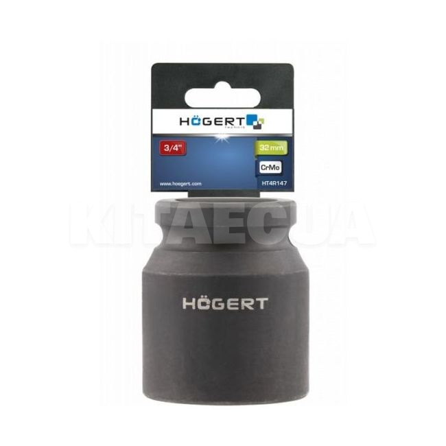 Головка ударна вкорочена 32 мм 3/4" HOGERT (HT4R147) - 2