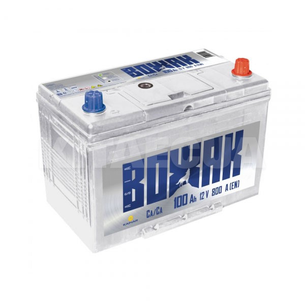 Аккумулятор автомобильный 100Ач 800А "+" справа ВОЖАК (600 74 04)