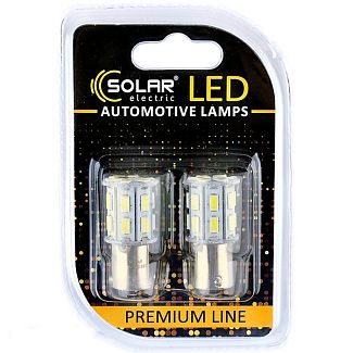 LED лампа для авто Premium Line BA15s 6500K (комплект) Solar