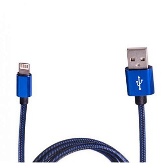 Кабель USB Lightningз кутовими конекторами синій PULSO